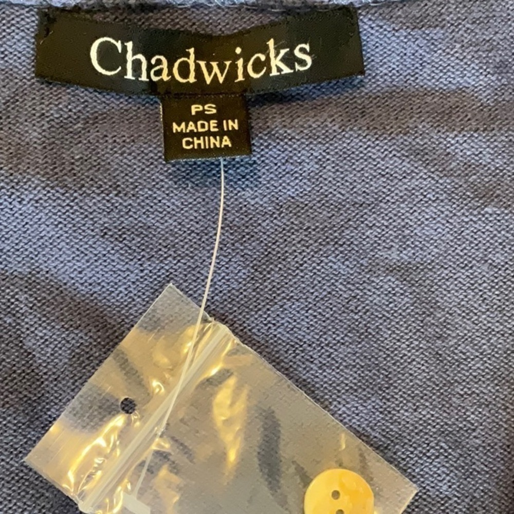 NWOT Chadwick’s long cardigan blue petite - Picture 7 of 7